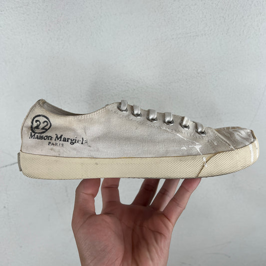 Margiela White Painted Tabi Sneakers