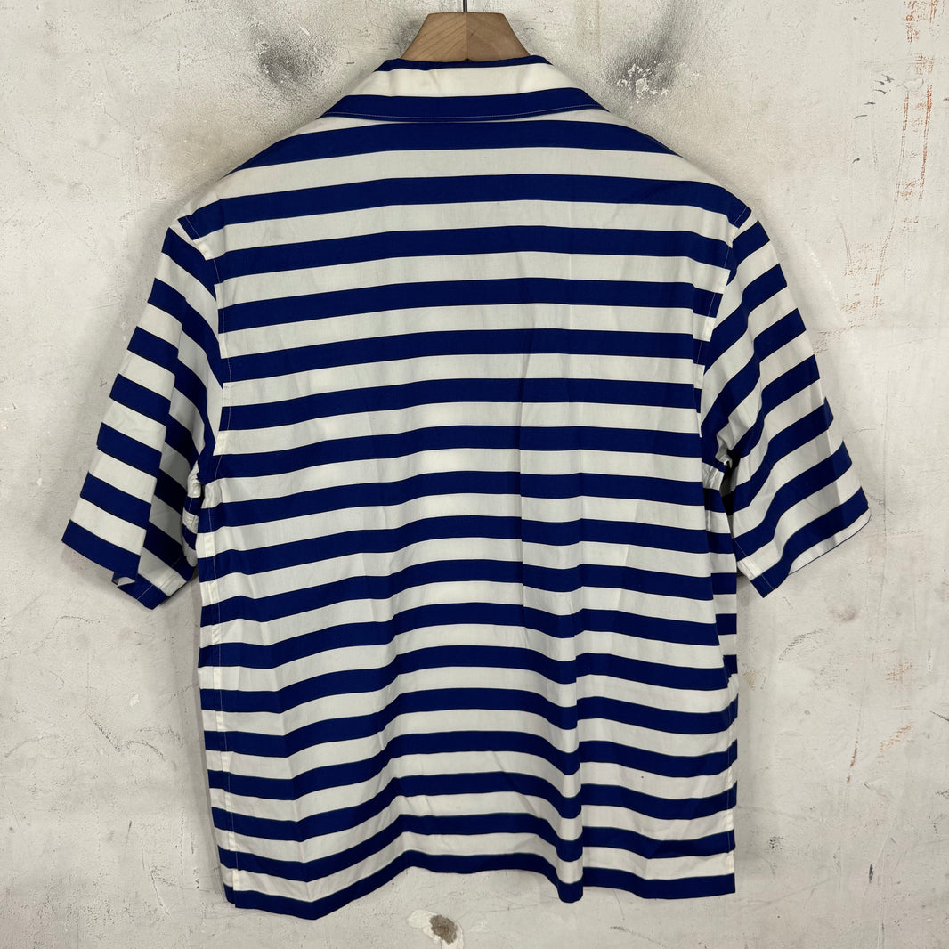 Prada Blue Striped Logo Shirt