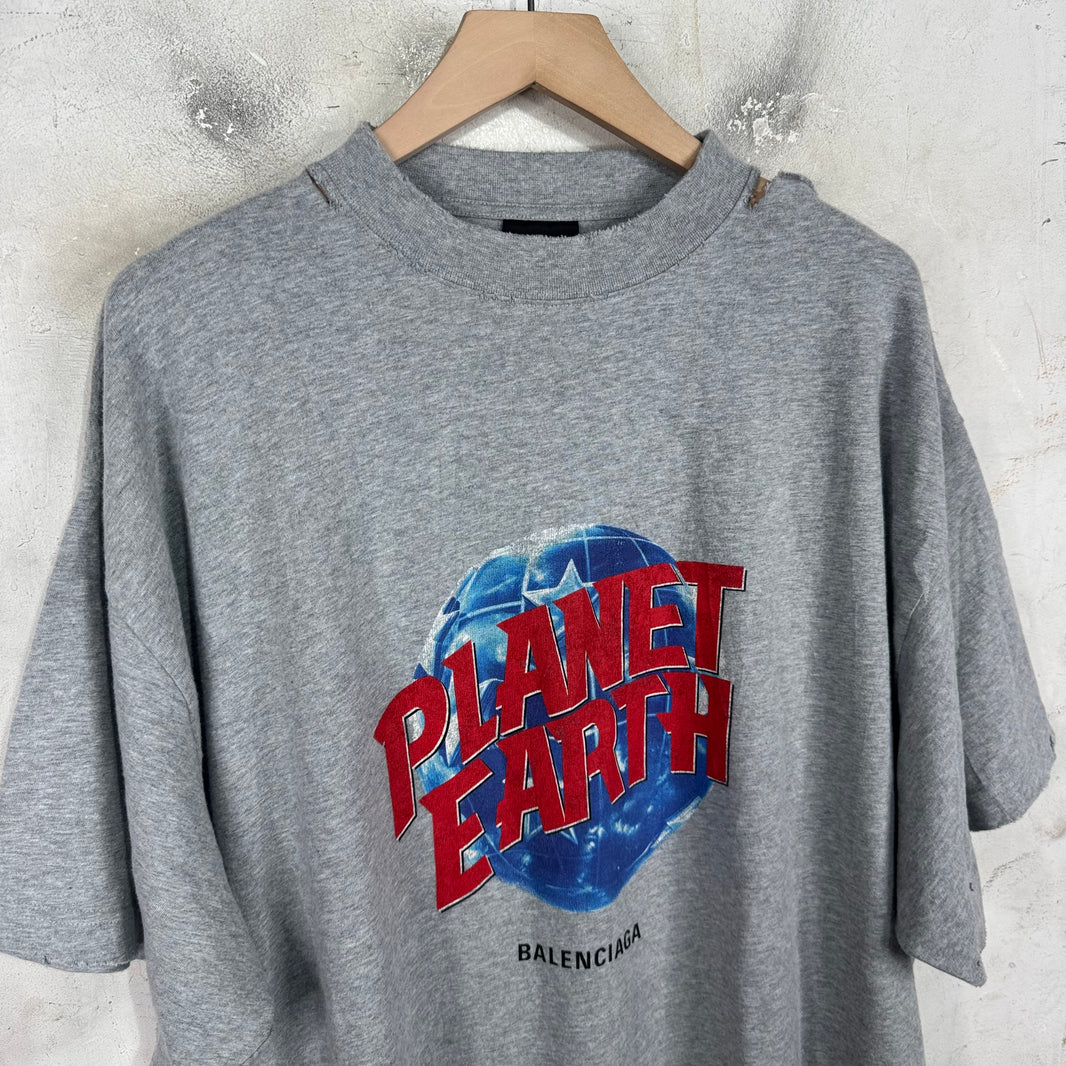 Balenciaga Planet Hollywood Distressed T-Shirt