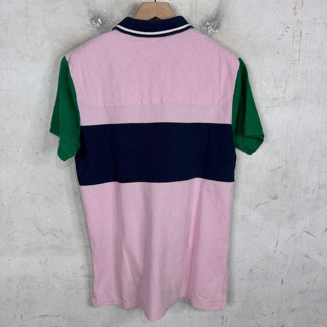 Ralph Lauren Pink Bleecker Paneled Crest Polo