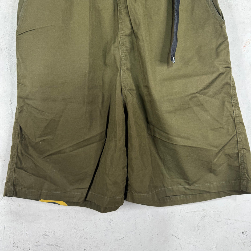 Kapital Olive Smiley Belted Shorts
