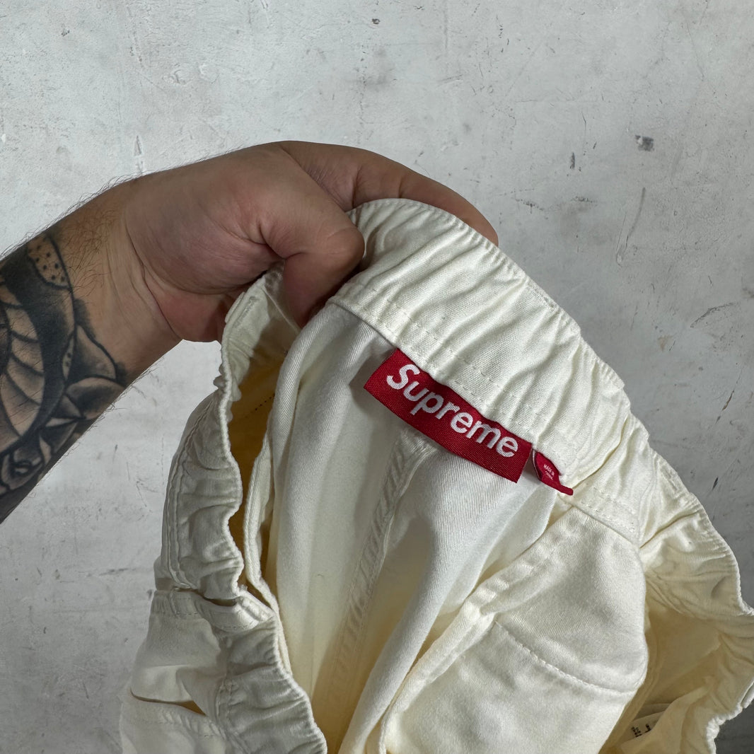 Supreme White Cargo Shorts