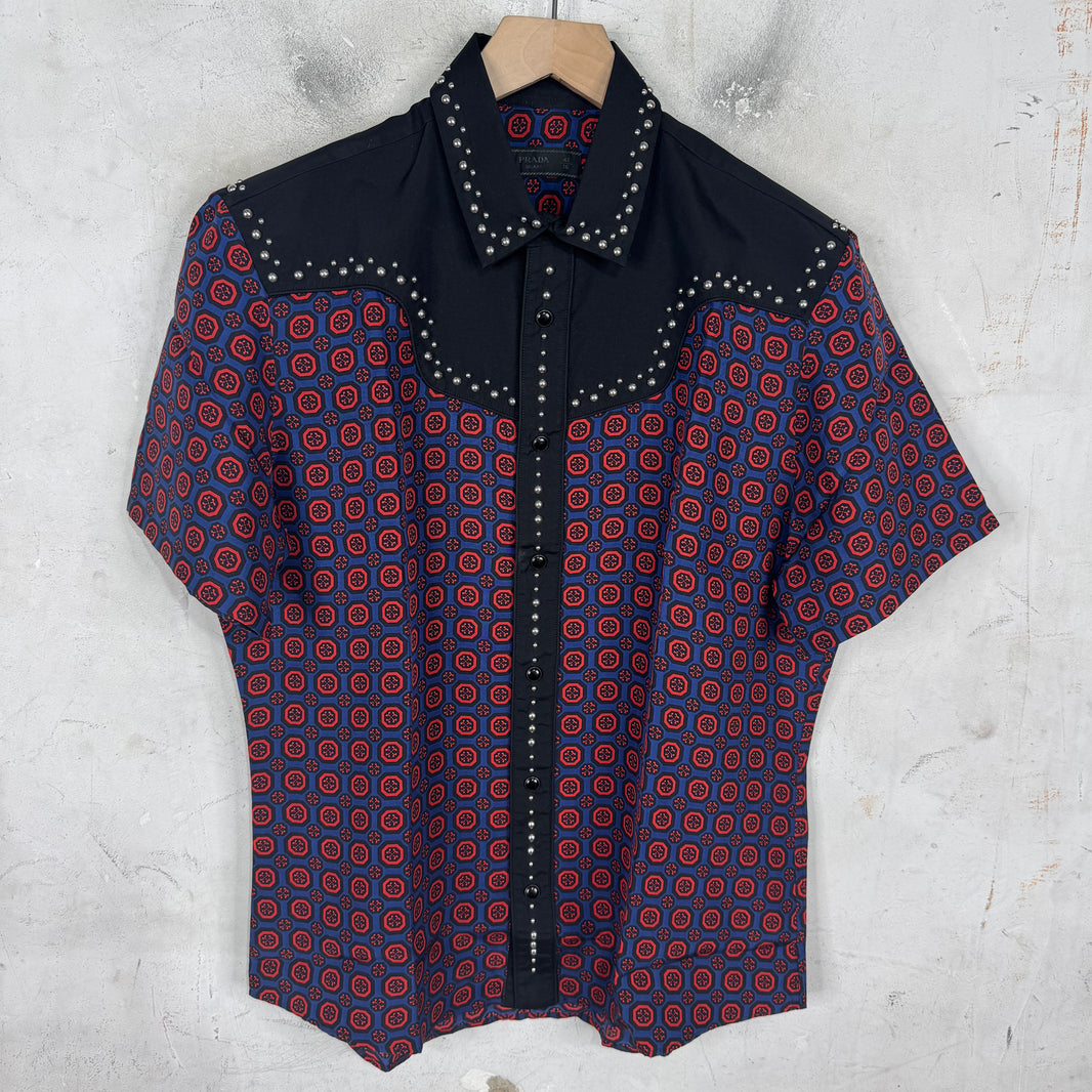 Prada Studded Paneled Shirt