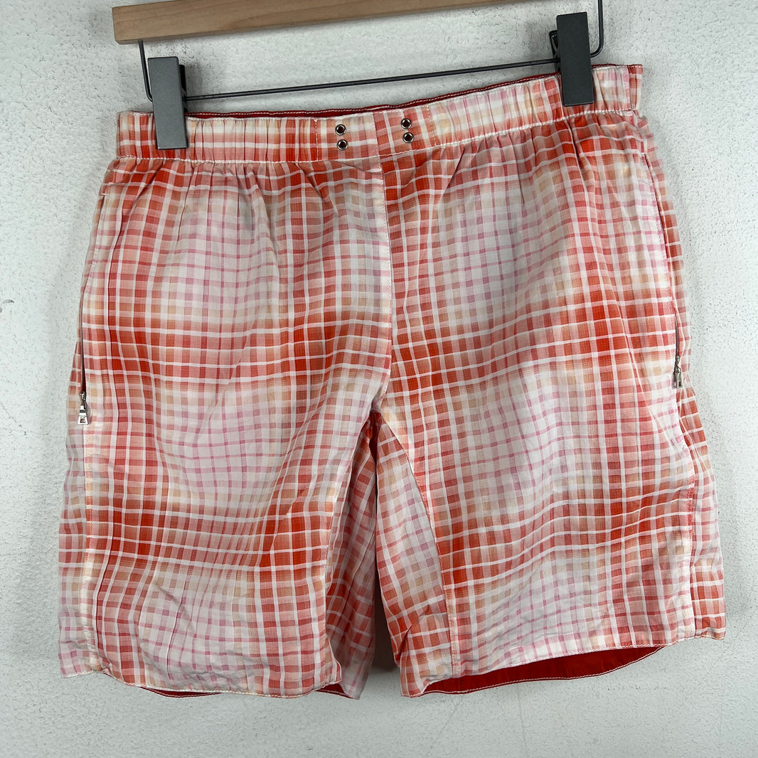 Prada  Reversible Plaid Printed Swim Shorts