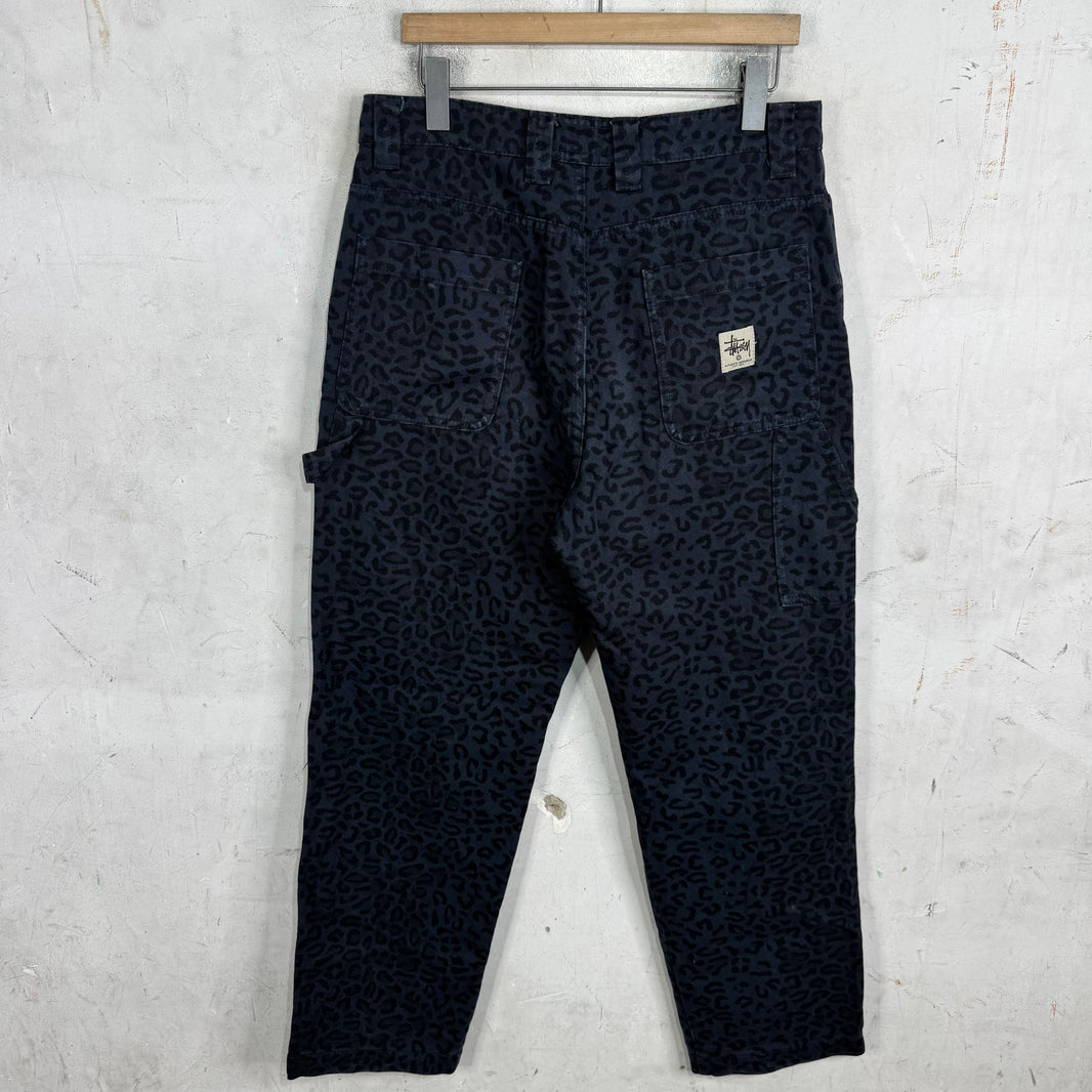 Stussy Blue Leopard Double Knees