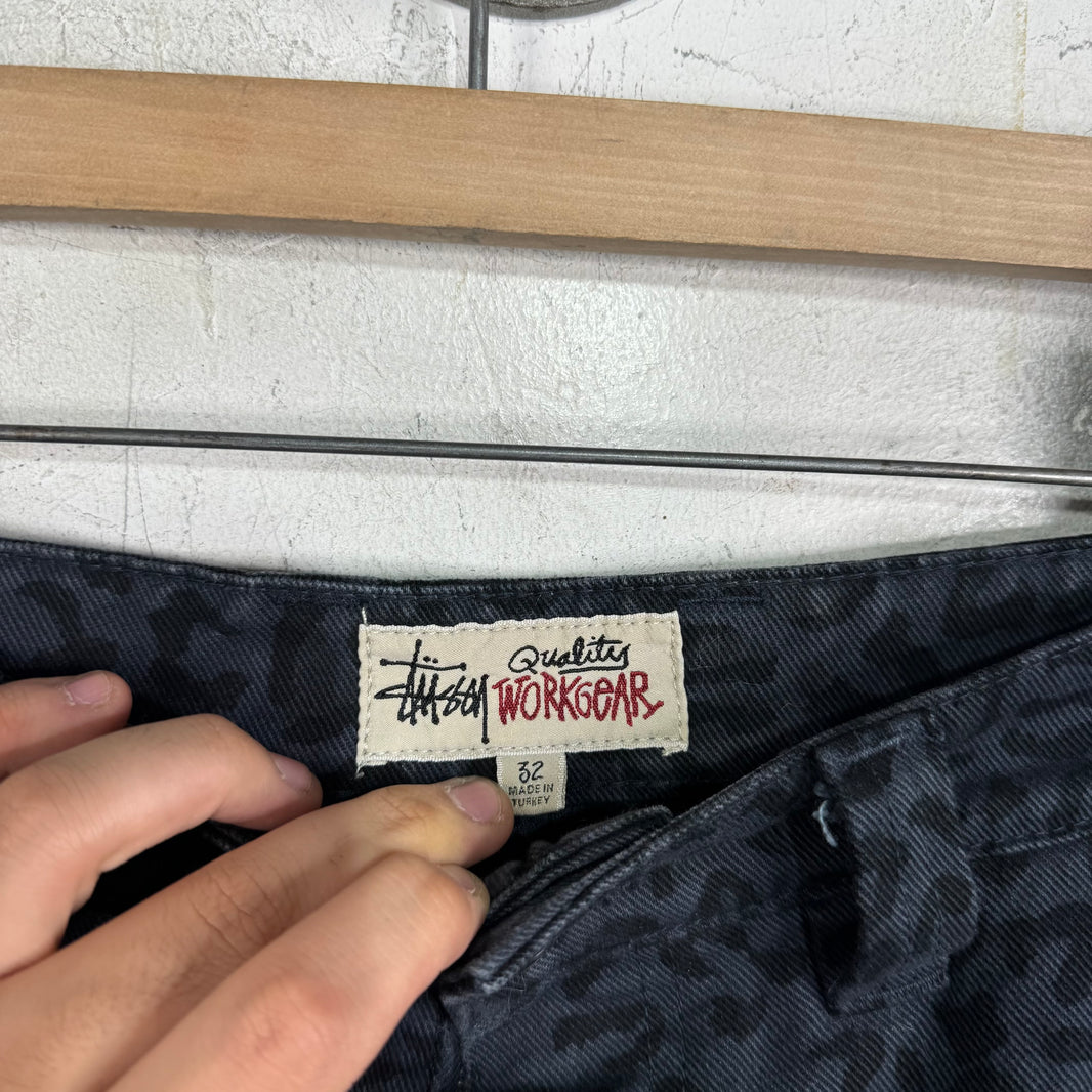 Stussy Blue Leopard Double Knees