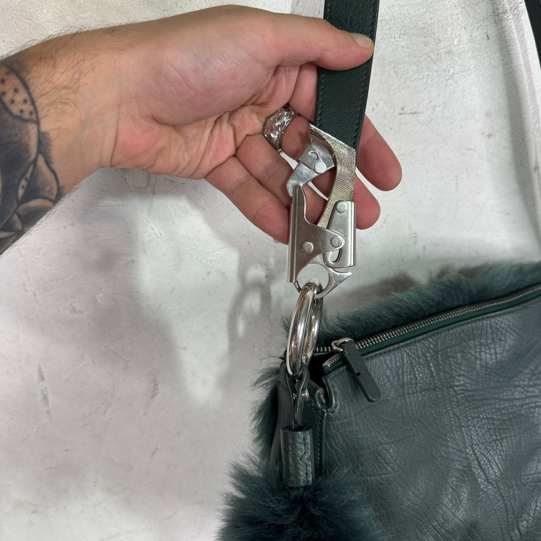 Burberry Fuzzy Leather Messenger Pouch Bag
