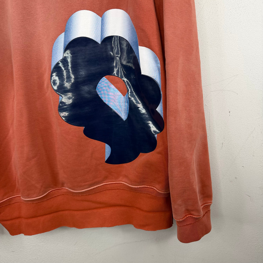 Margiela Orange Overdye Distressed Hoodie