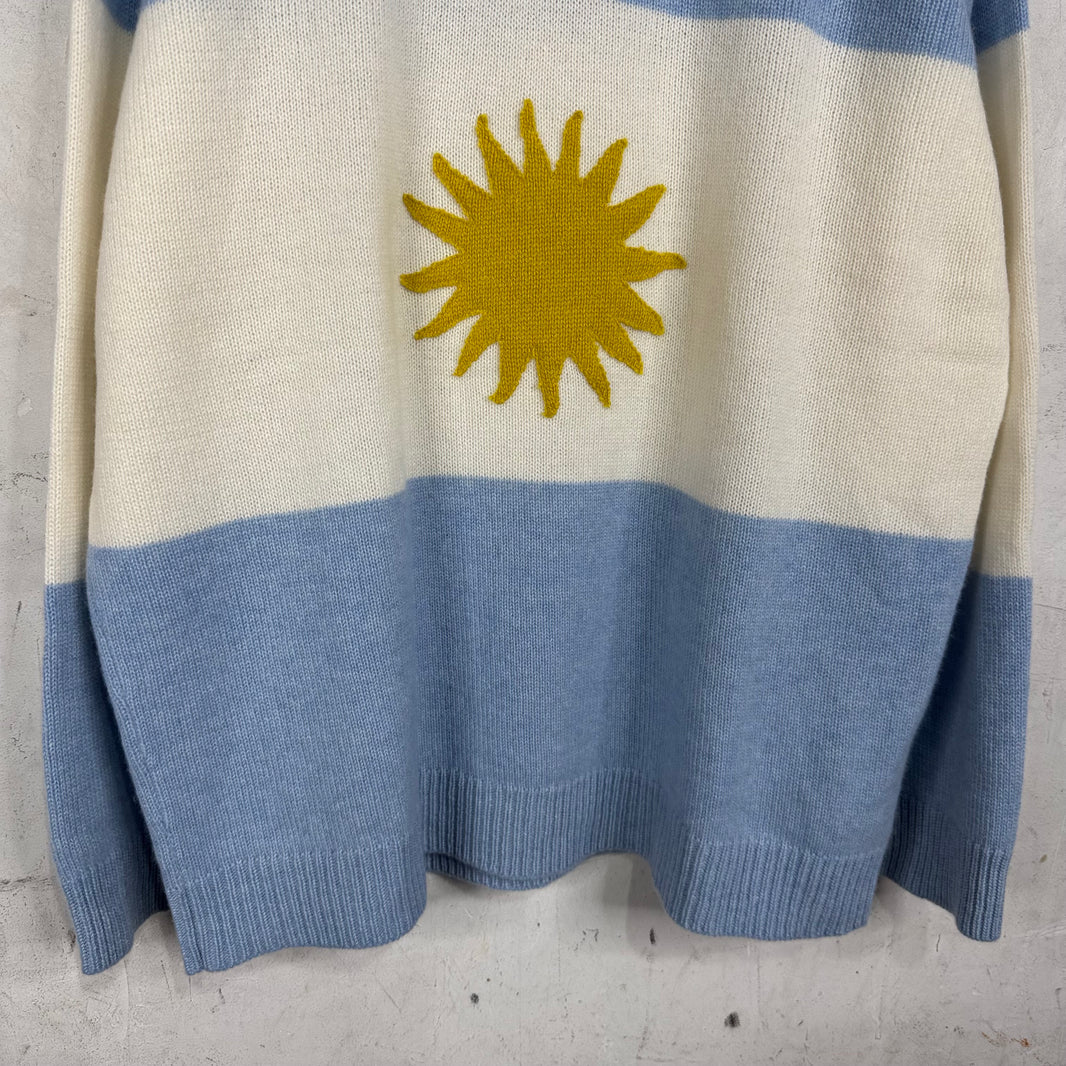 Elder Statesman Cashmere Polymarket Argentian Flag Rugby Sweater