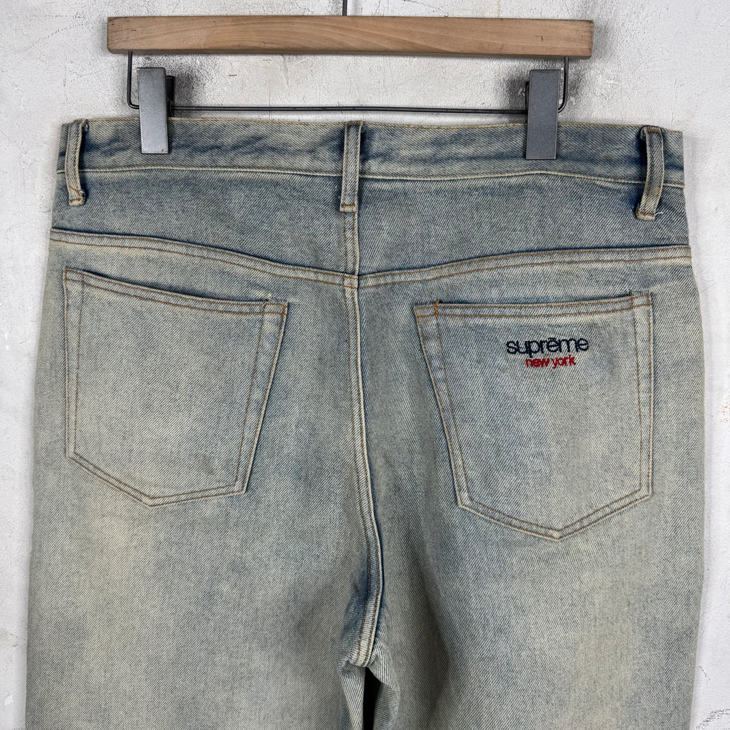 Supreme Loose Fit Classic Logo Mudded Jeans