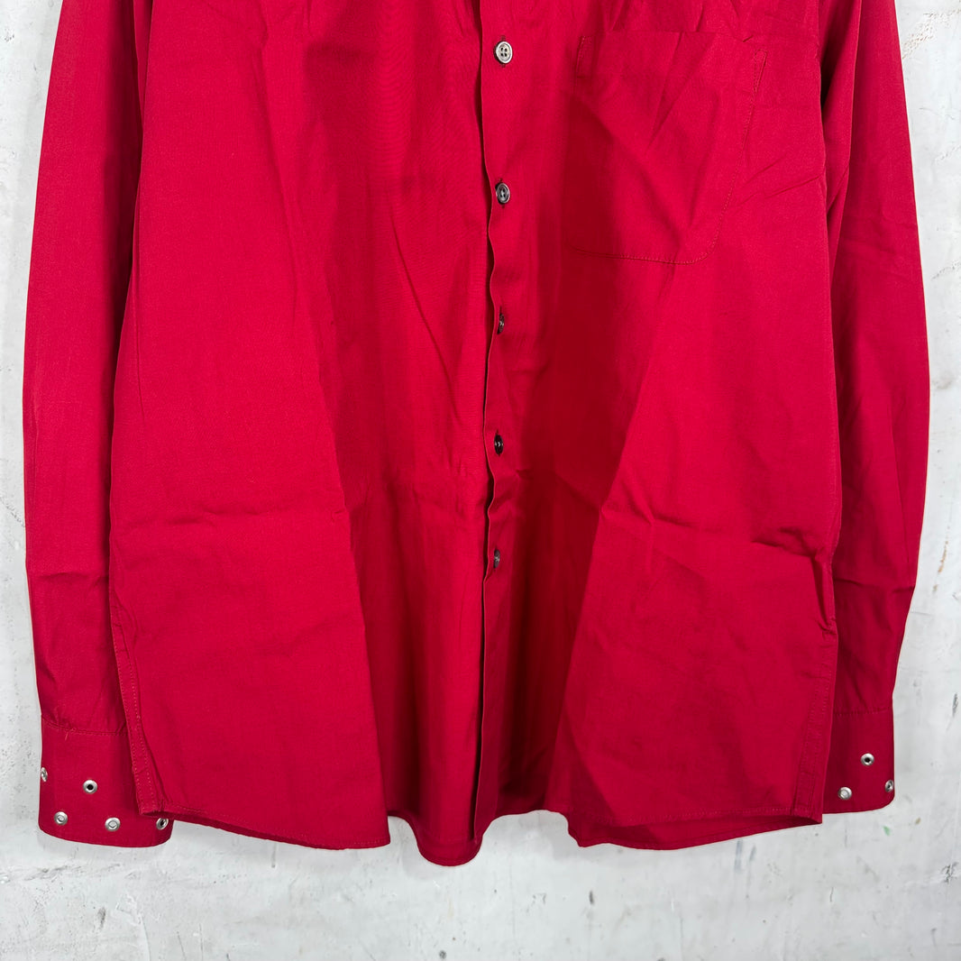 Our Legacy Red Grommeted Above Buttoned Shirt
