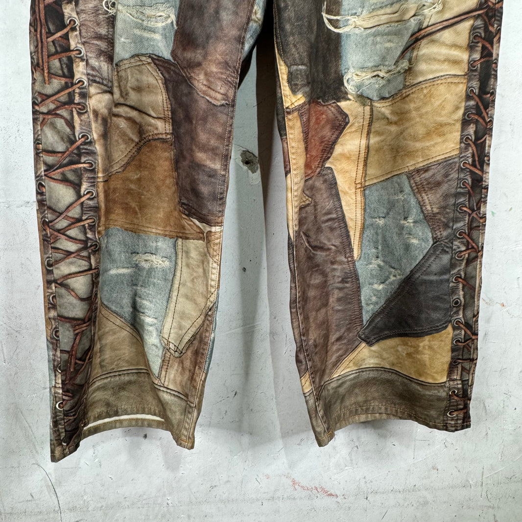 Acne Studios Trompe Leather Baggy Jeans