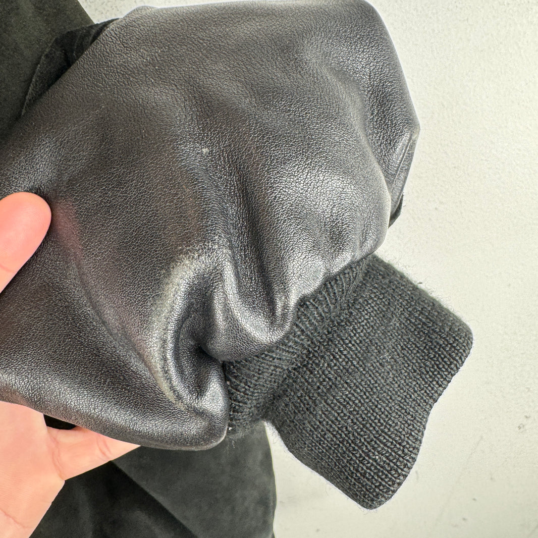 Vintage Leather/Suede Hooded Zip Jacket