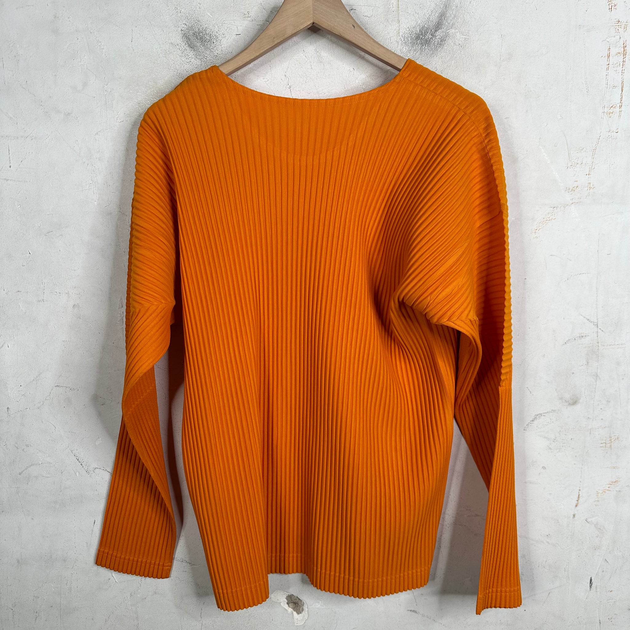 Issey Miyake Tangerine Pleated L/S Crewneck