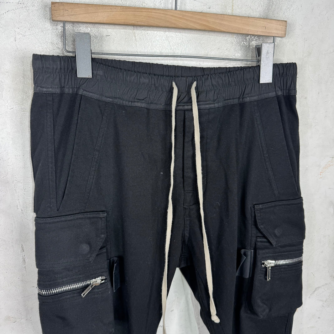 Rick Owens Luxor Black Zippered Cuffed Sweatpants