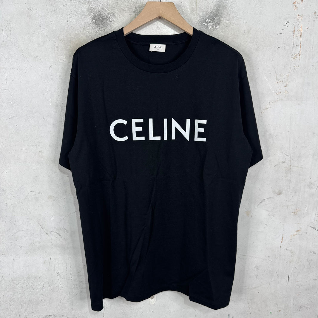 Celine Black Logo T-Shirt