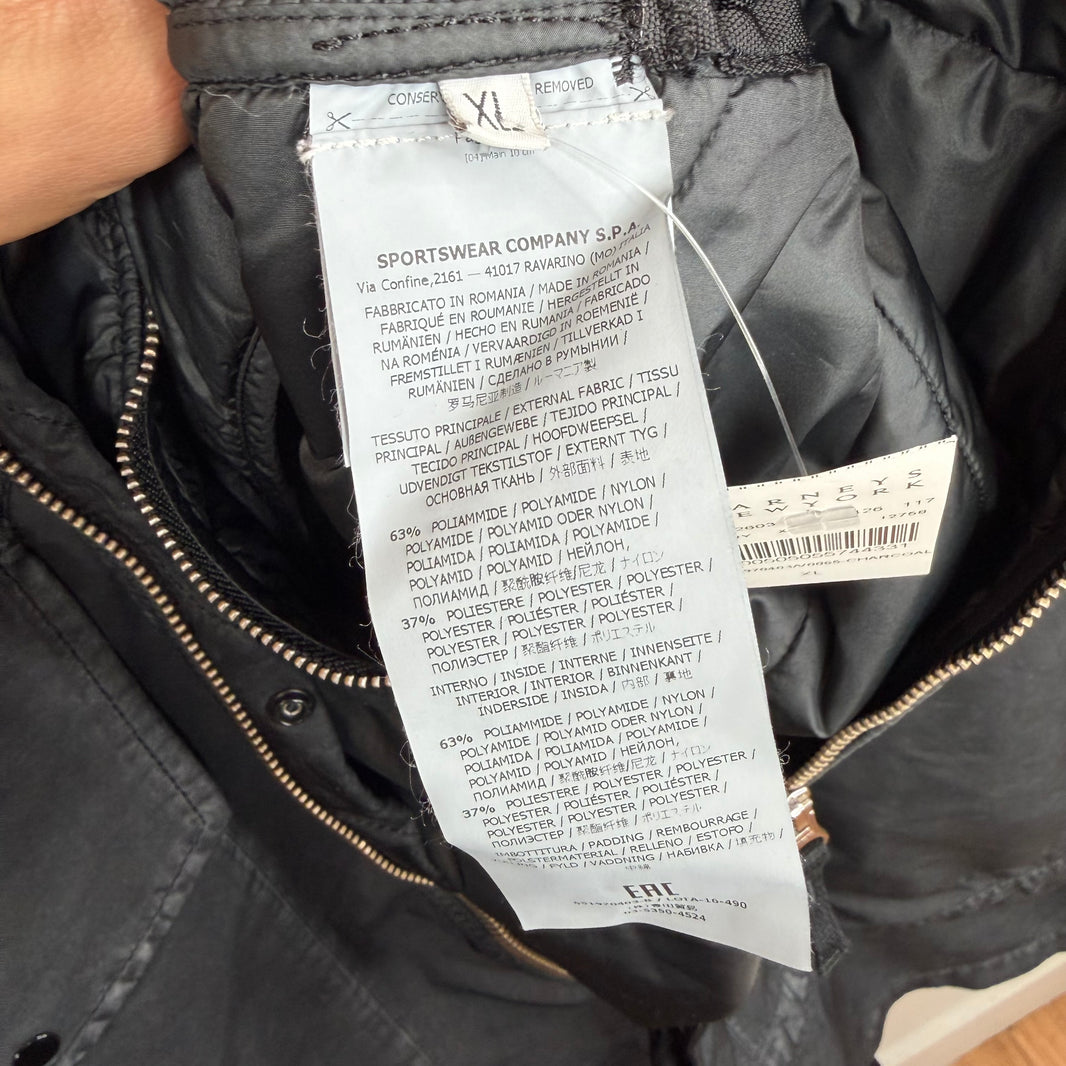 Stone Island Shadow Project Black Washed Double Layered Coat