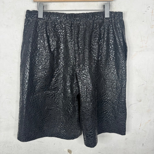 Comme Des Garçons Homme Black Cheetah Print Shorts