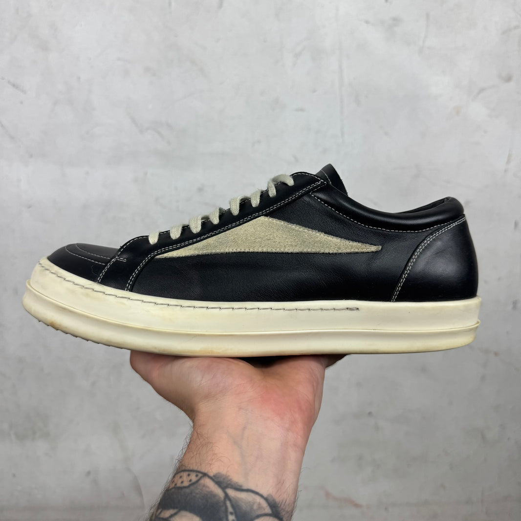 Rick Owens Black Leather Vans