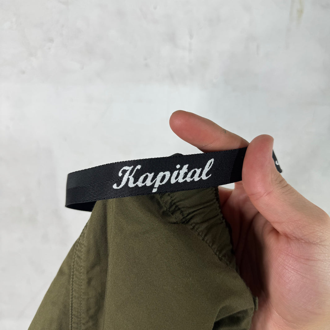 Kapital Olive Smiley Belted Shorts