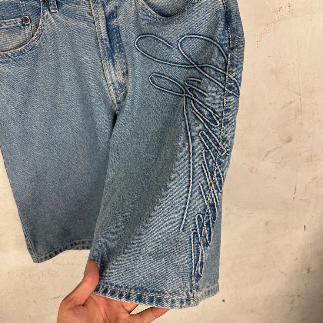 Supreme Script Baggy Denim Shorts