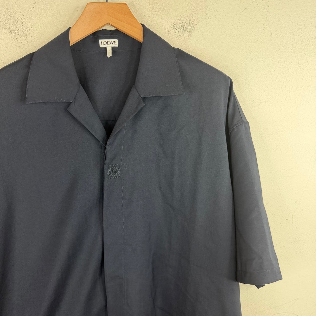 Loewe Navy Tonal Anagram Button Up