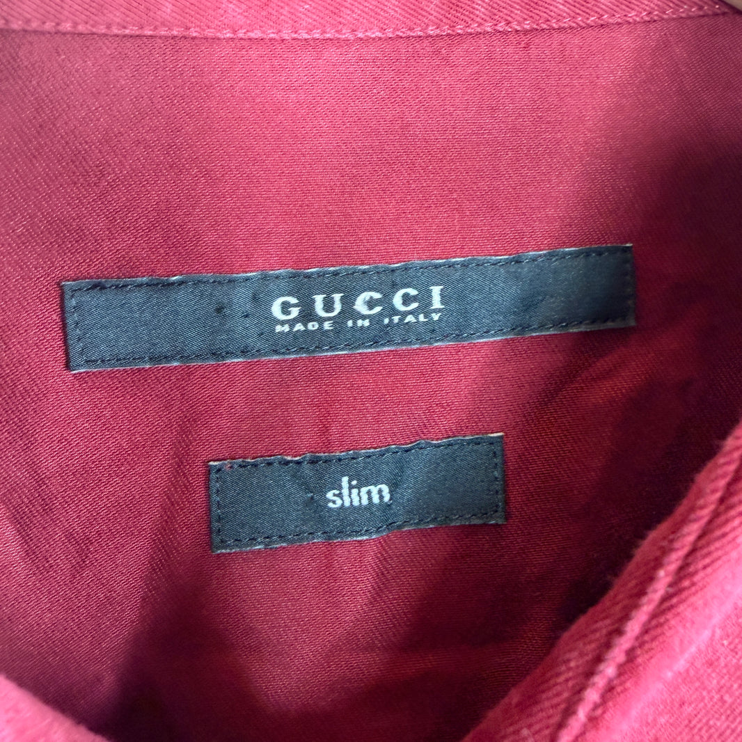 Gucci Slim Red Button Up LS Shirt