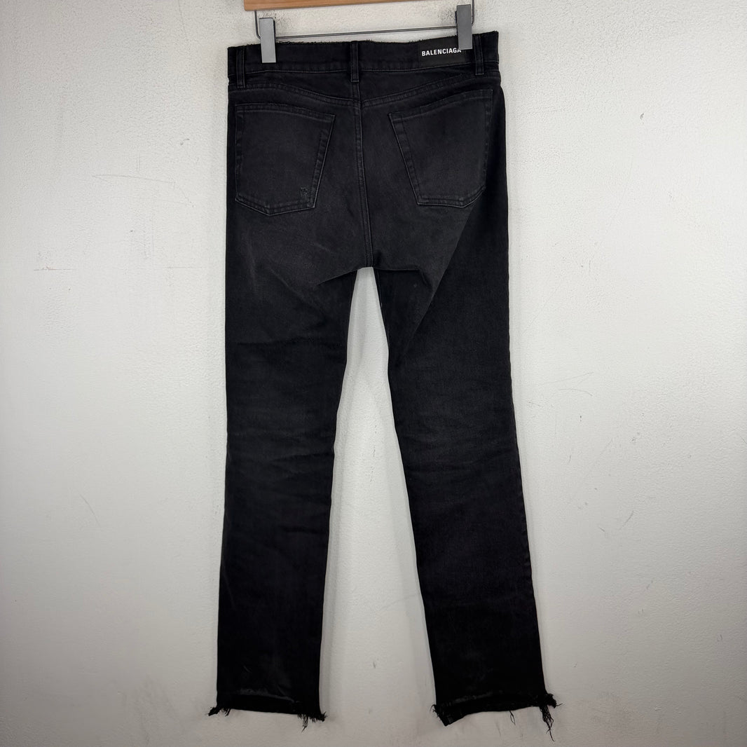 Balenciaga Washed Black Slim Straight Jeans