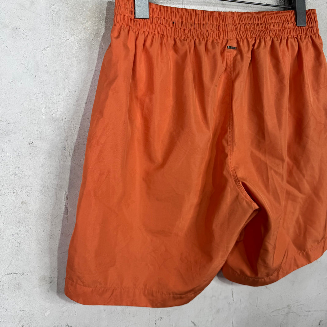 Louis Vuitton Orange Monogram Swim Trunks