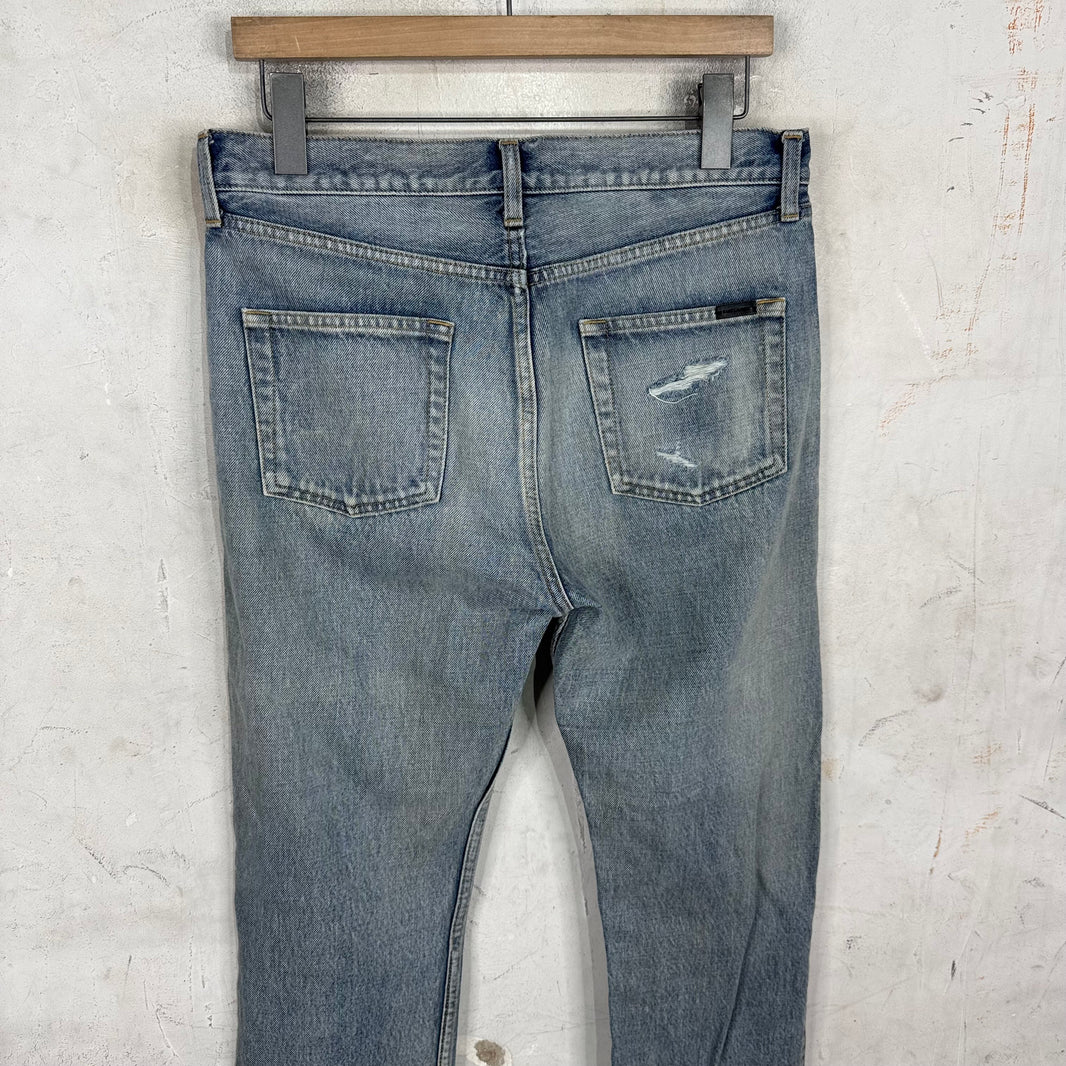 Saint Laurent Lightwash Distressed D8 Jeans