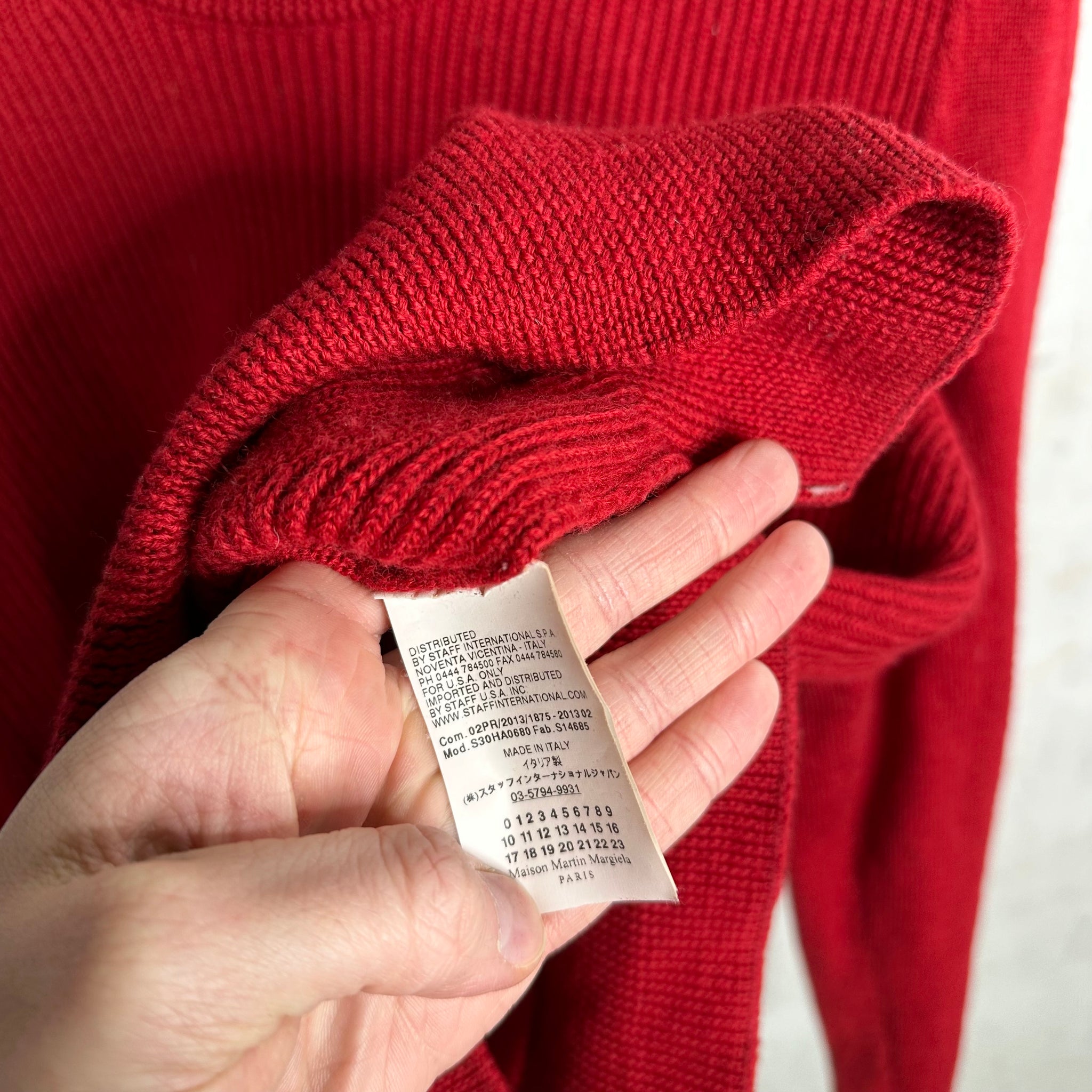 Margiela Red Knit Sweater