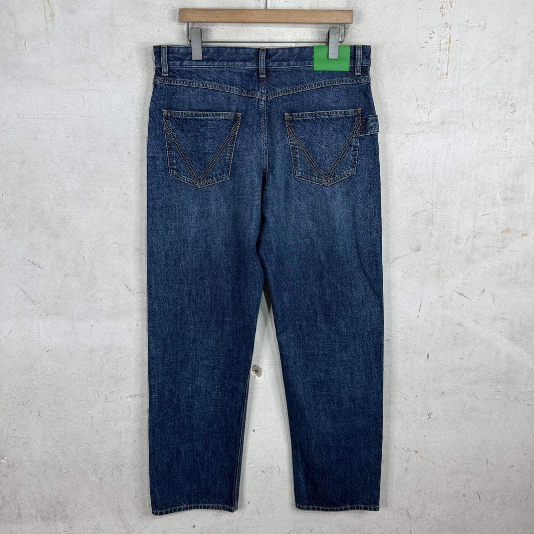 Bottega Veneta Straight Legged Medium Wash Jeans