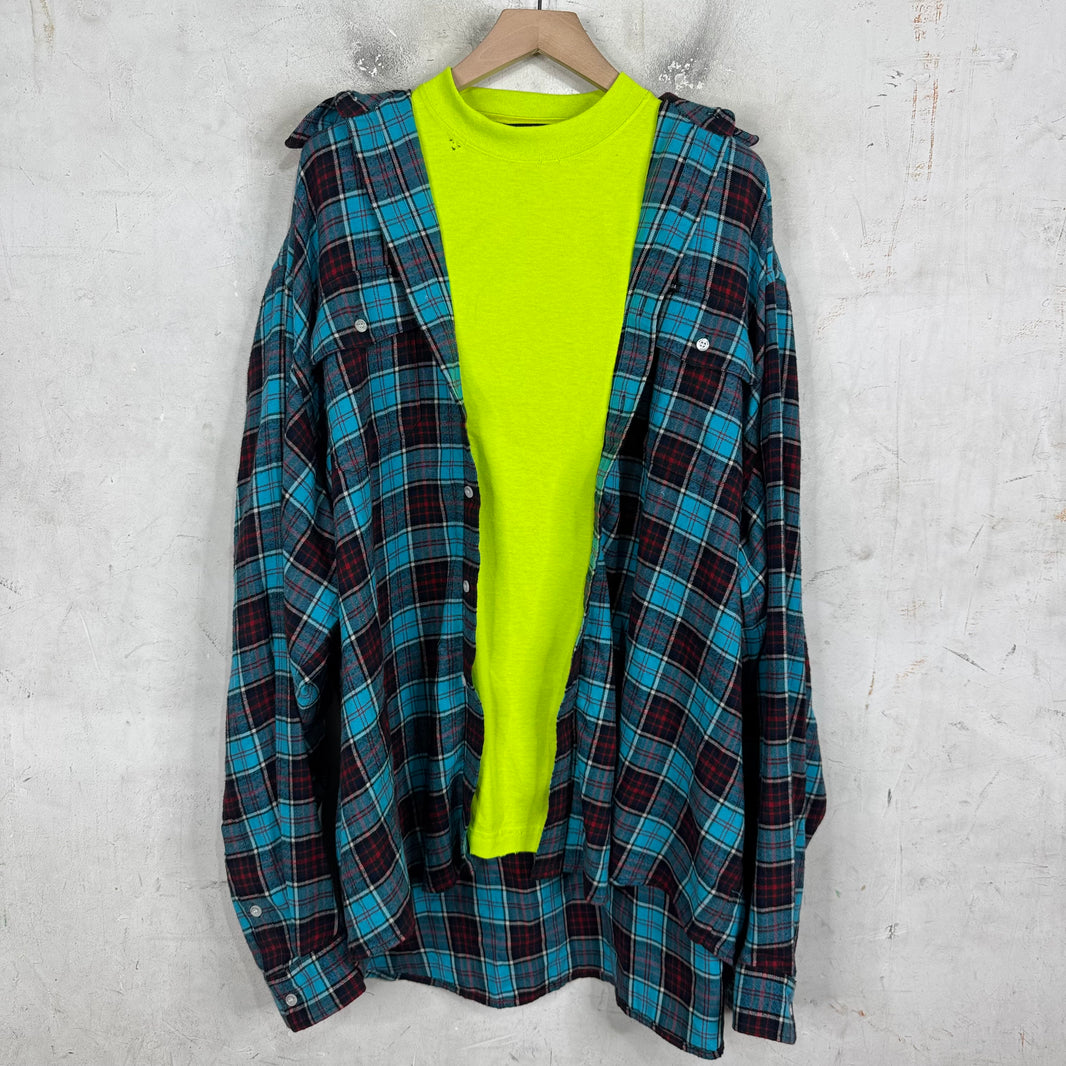 Balenciaga Layered Trompe Flannel Shirt