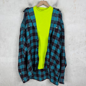 Balenciaga Layered Trompe Flannel Shirt