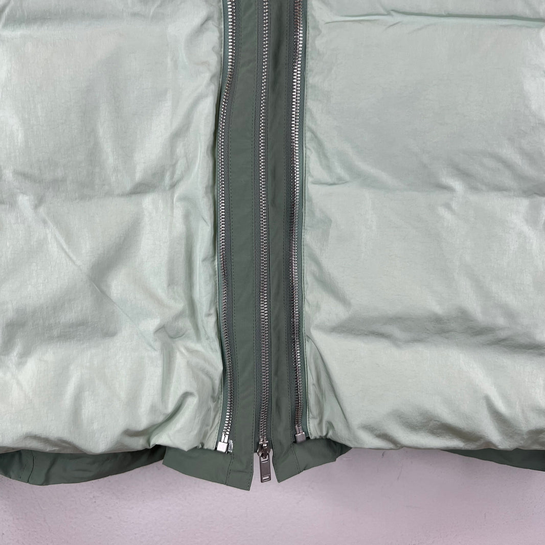 Jil Sander Green Hybrid Puffer Vest Jacket