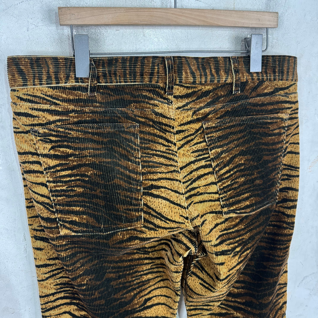 Celine Tiger Stripe Corduroy Flares
