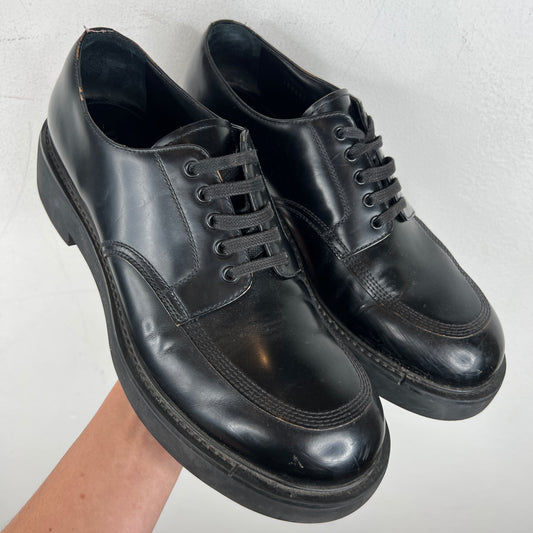 Prada Brushed Leather Derby Shoes