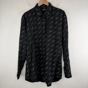 Balenciaga AOP Logo Button Up LS Shirt