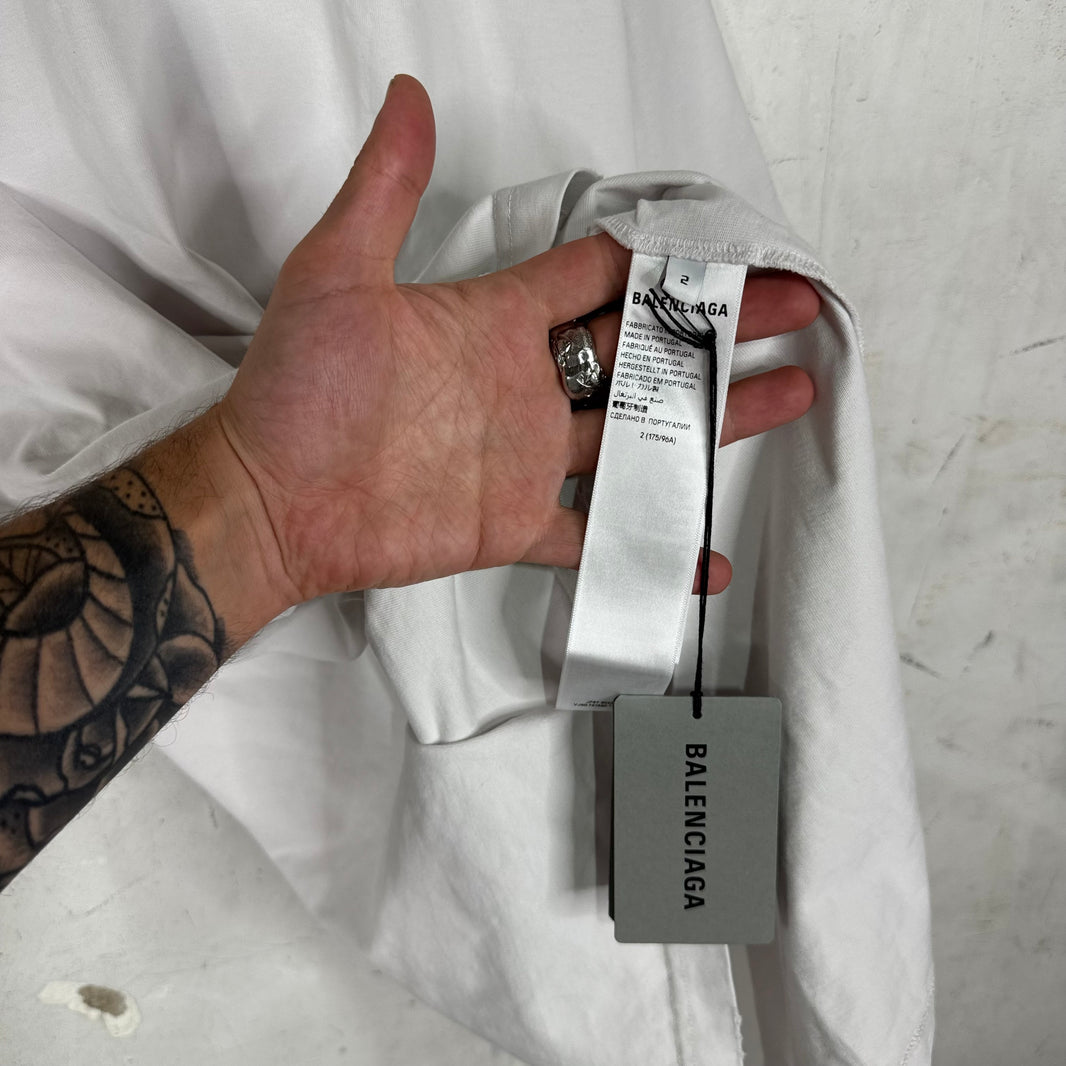 Balenciaga Pierced Collar Distressed T-Shirt