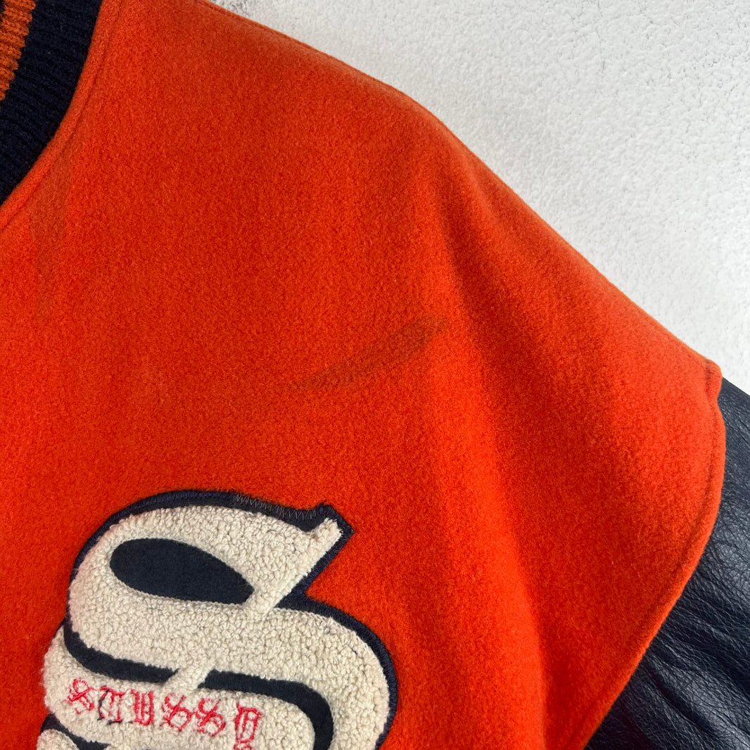 Stussy Big 4 Orange/Navy Varsity Jacket
