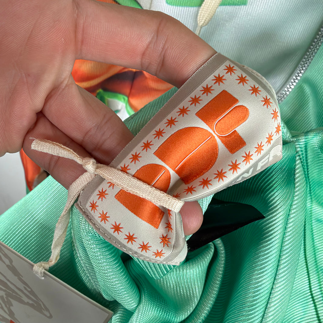 PDFCHANNEL Green/Orange Patchwork Hoodie