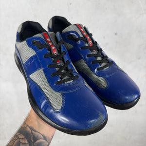 Prada Blue Leather Embossed America Cups