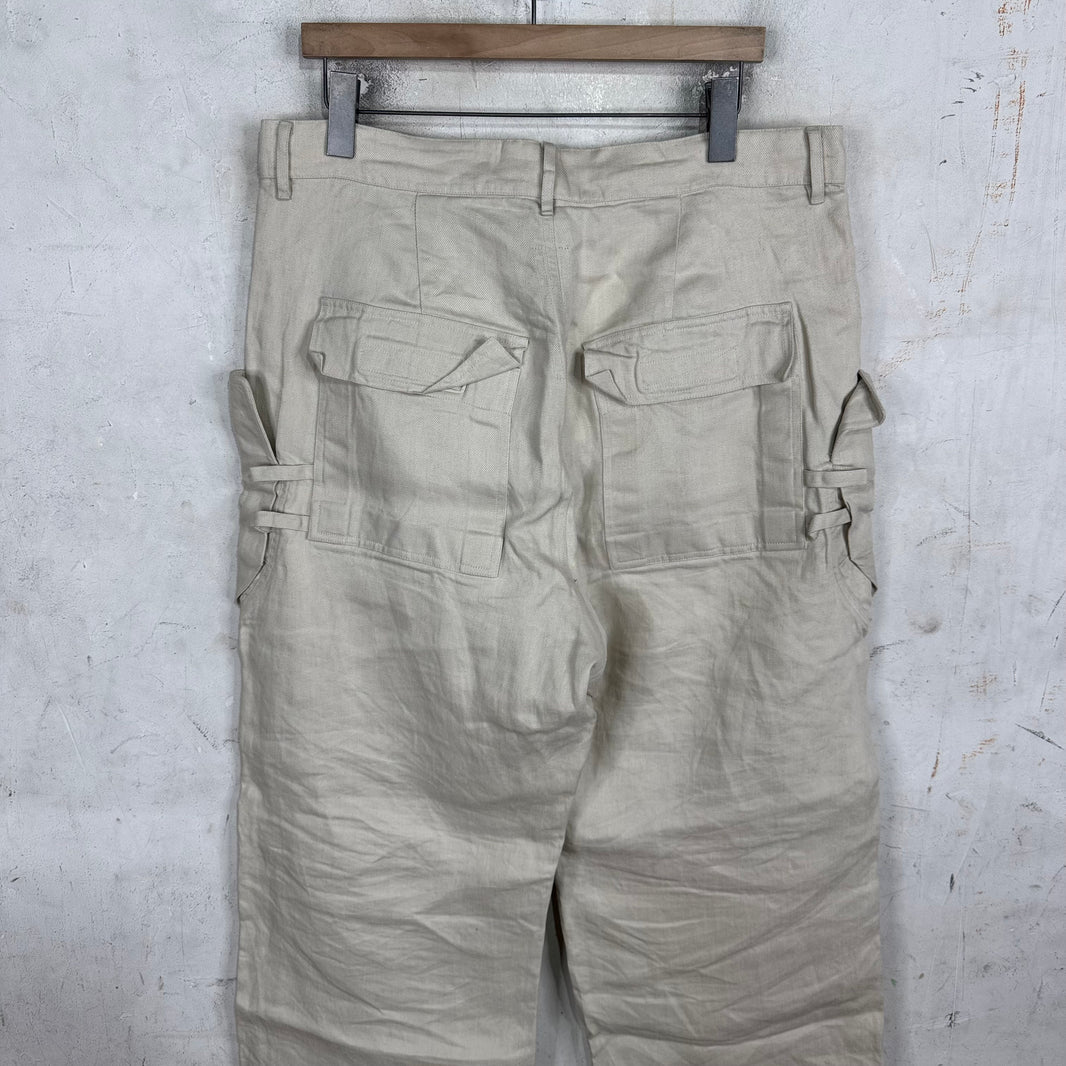 Rick Owens Hollywood Beige Linen Stefan Cargos
