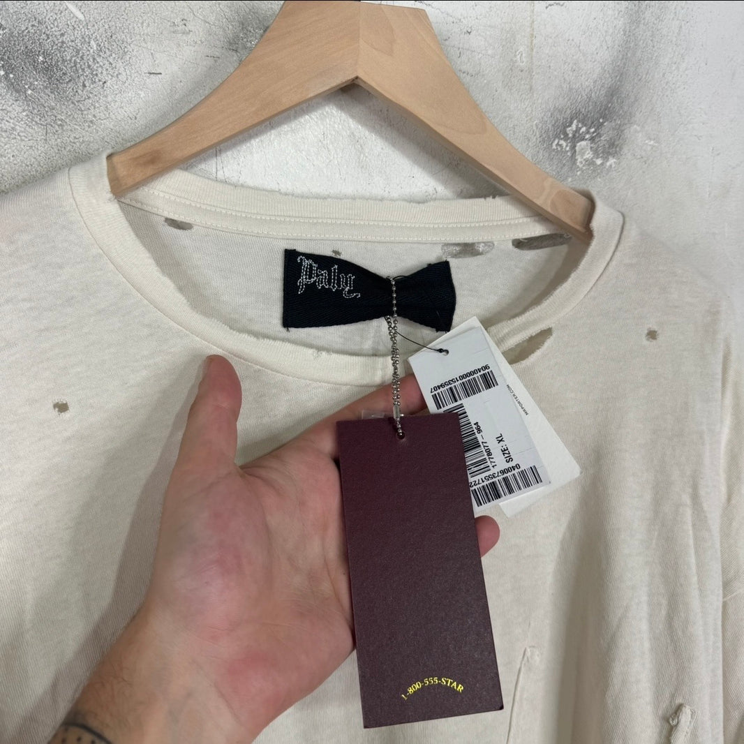 Paly White Ripped Pocket Logo T-Shirt