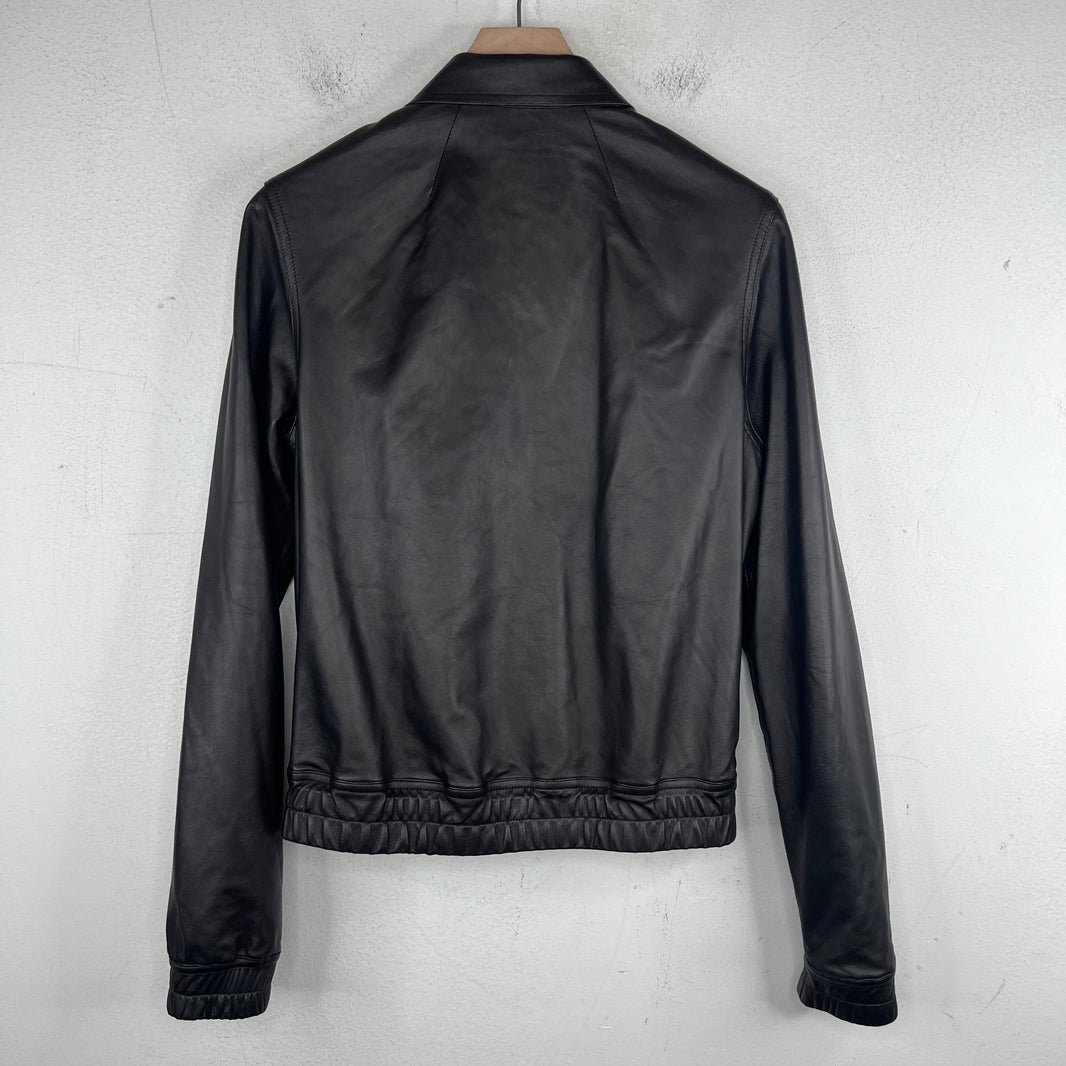 Rick Owens Black Python Leather Moto Jacket