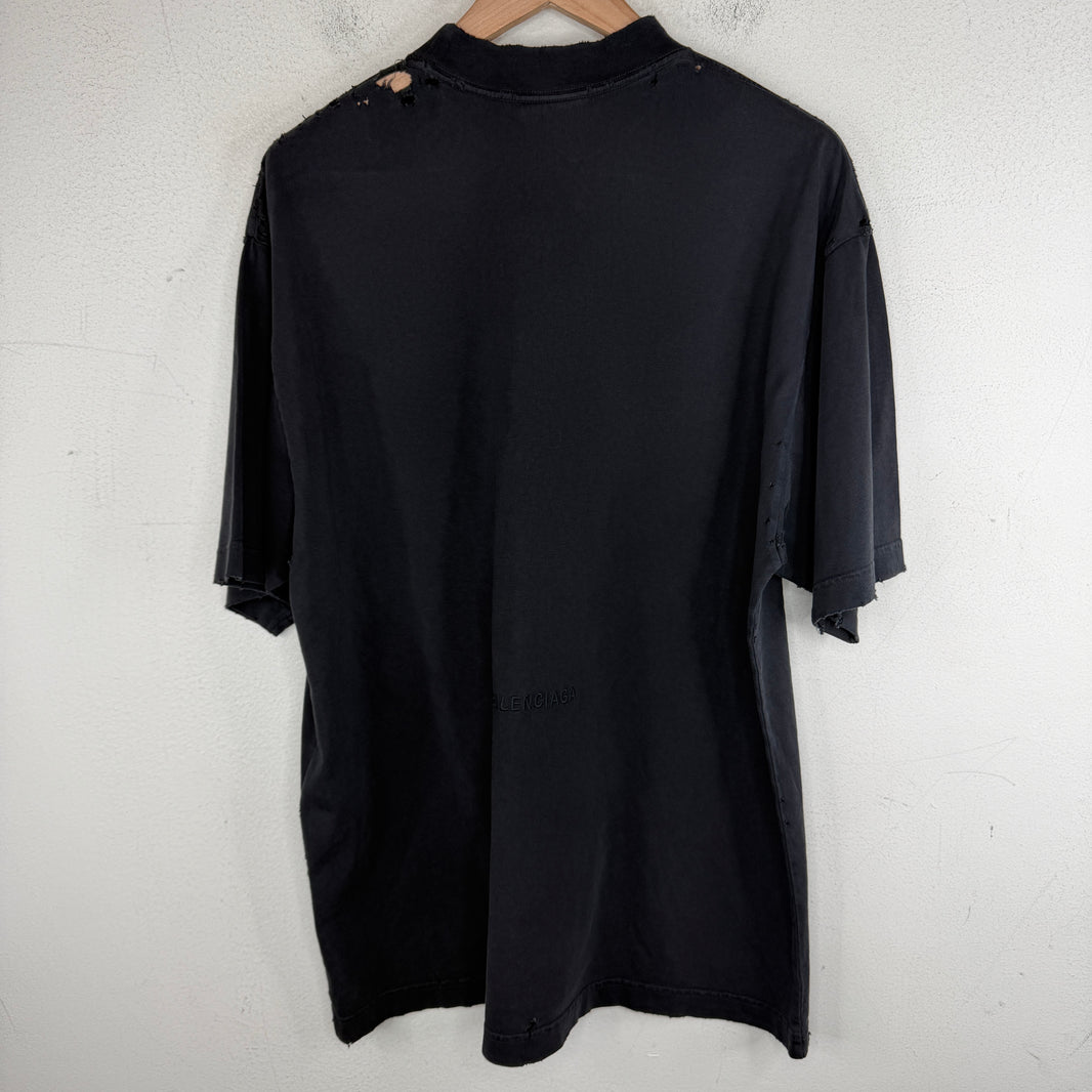 Balenciaga Distressed Paris Statue Of Liberty T-Shirt