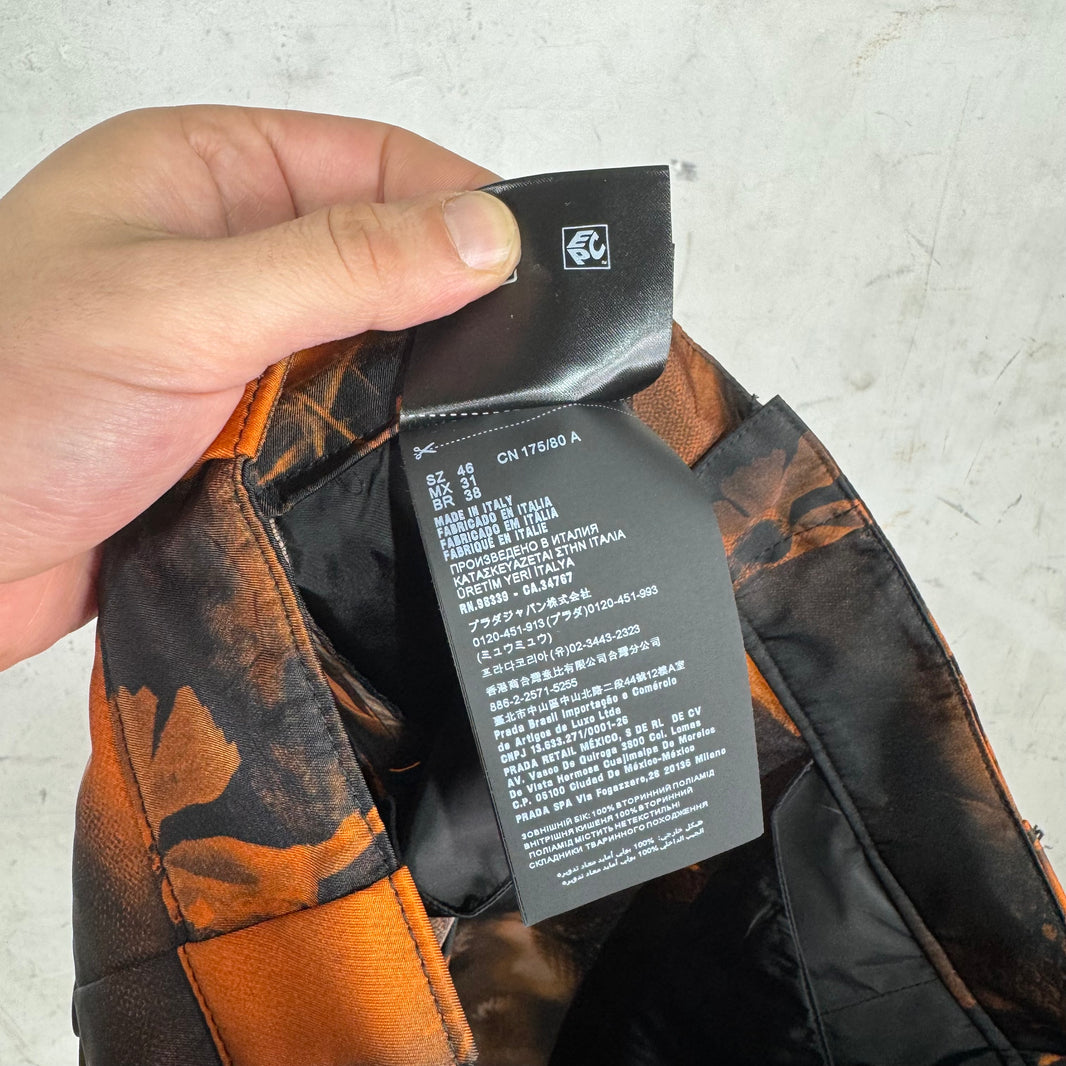 Prada Nylon Plaqued Patterned Shorts