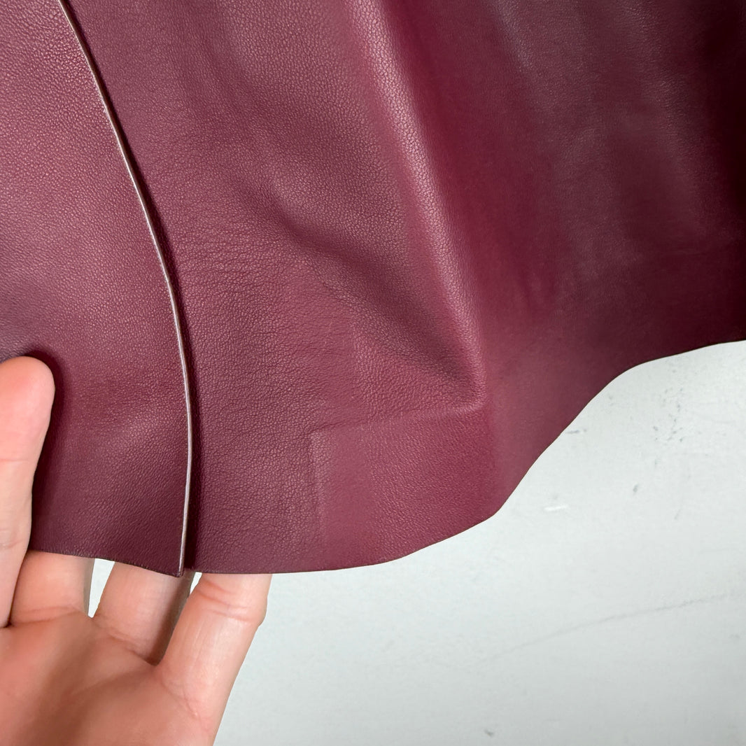 The Row Maroon Leather Shirt