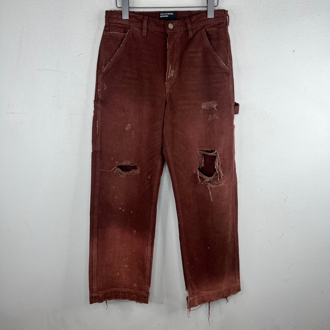 ERD Red Distressed Carpenter Pants