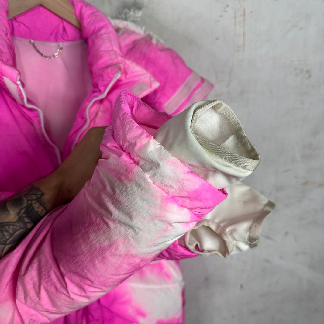 Louis Vuitton Pink/White Tie Dye Hooded Puffer